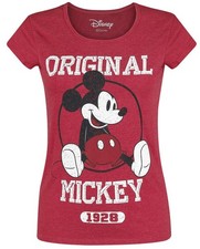Mickey Mouse T-Shirt Damen Original rot meliert