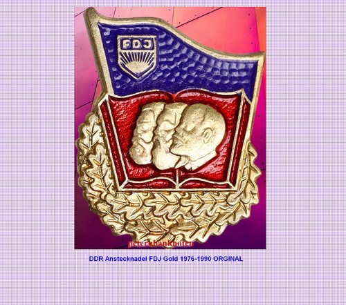 Ddr anstecknadel fdj - fdj, gold