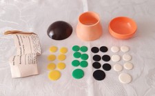 Flohspiel im Kunststoffpilz, 4 Farben, mit Spielanleitung