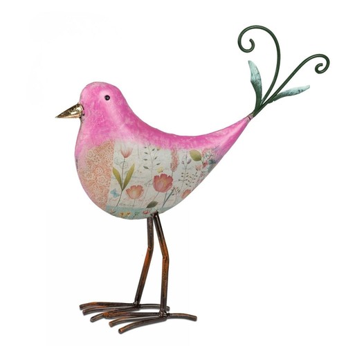 Dekofigur vogel pink 36cm - dekofigur, h.