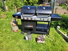 Let's BBQ Gas+ Holzkohle-Gril Garten Camping Kohlegrill Säulengrill Stand-Grill