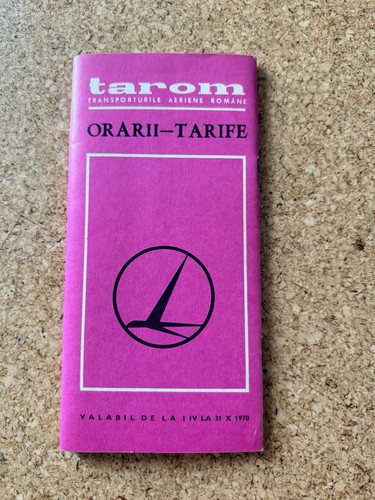 Tarom timetable 1970 - tarom,