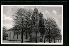 Ansichtskarte Guntersblum am Rhein, an der evangelischen Kirche 