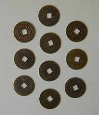 10 Chinesische Glücksmünzen - Feng Shui - Glücksbringer