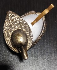 Messing Ente antikes Süßstoff/Pillendöschen  mit Pinzette , edel