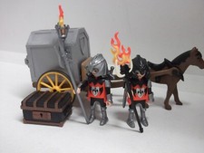 Playmobil Silberne Kutsche Goldtransport Ritter Figuren Pferd für Ritterburg