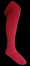 Trachtenstrümpfe 41/42 Dunkelrot, Handgestrickt, dicke Waden; Kniebundstrümpfe
