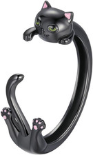 925 Sterling Silber Damen Katze Ring Verstellbar Zirkonia Ehering Verlobungsring