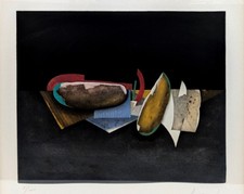 KARL KORAB *1937 Farbradierung SIGNIERT dat. 1987 NUMMERIERT abstrakt STILLLEBEN