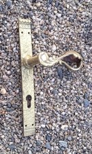 Haustürgriff, Klinke, massiv Messing, Stoßgriff