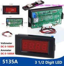0-1000V 1000A DC Digital Voltmeter Amperemeter LED Display TesterPanel3 1/2Digit