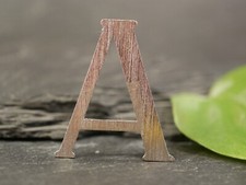 835 Silber Brosche Buchstabe A Letter Schraffiert Struktur Initial Alphabet