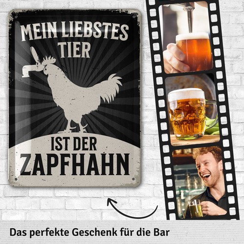 Retro blechschild zapfhahn - retro,