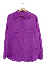 MASSIMO DUTTI Seidenbluse Damen Bluse Gr. DE 40 lila Casual-Look