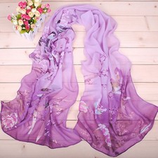 Stola chiffon Vogel Muster