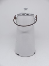 Emaille Kanne mit Deckel weiß