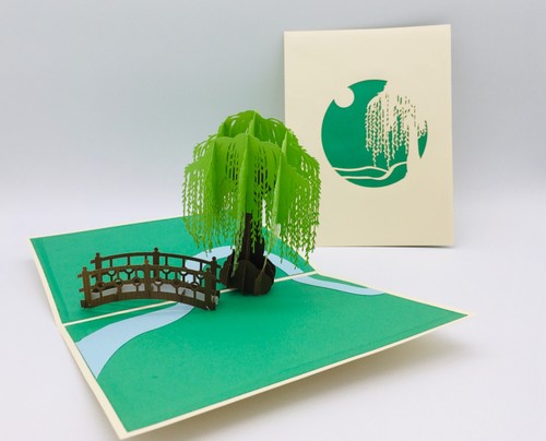 Trauerweide klappkarten - trauerweide,, 3d-klappkarten