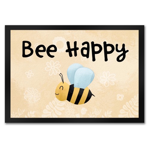 Bee happy lustige fußmatte - happy,