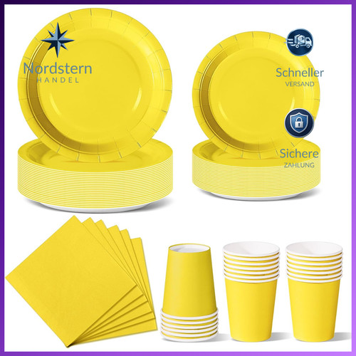 Pappteller gelb stück set - pappteller,