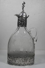 Glas Karaffe 800er Silber