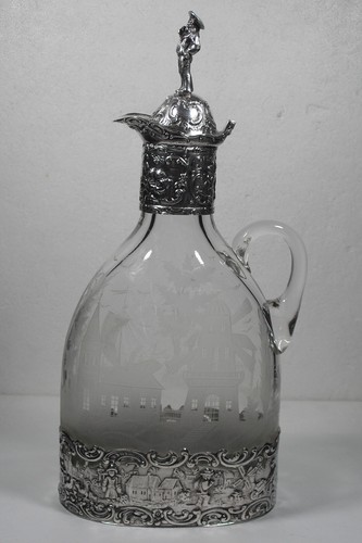Glas karaffe 800er silber - karaffe,