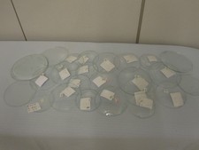 Konvolut Uhrengläser 23 Stück Uhrglas  Wanduhr  Kaminuhr oder Wecker bezeichnet