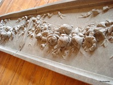 Stucco - große 2tlg. Fassadenstuck 132-3110B Schmuckplatte aus Beton Jugendstil