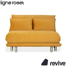 Ligne Roset Multy Zweisitzer Stoff Gelb Gold manuelle Schlaffunktion Sofa Couch
