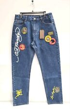 Ed Hardy Jeans bestickter Aufnäher Multi Tattoo Jeans, selten. Größe Medium.