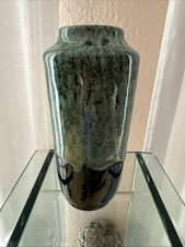 FAT Lava Vase Scheurich Smaragdgrün Lasur Keramik 20 Cm West Germany