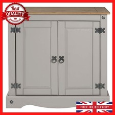 Rustikale Aufbewahrung Sideboard 2 Türen Schrank klein Holz Seitenschrank Regaleinheit UK