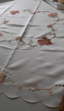 ?  Tischdecke 100x100cm  Beige/Braun mit Blätter Motiv/Herbst?