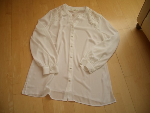 Bluse weiß transparent - , mit