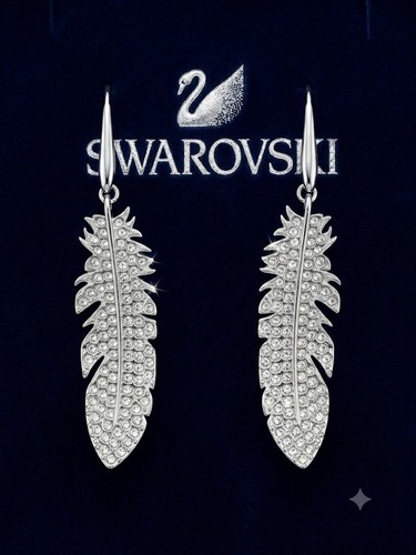 Swarovski feder ohrringe - feder,