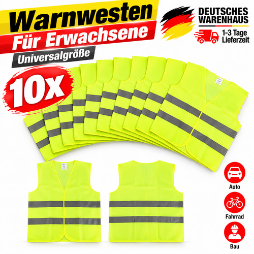 Stück warnwesten gelb - warnwesten,