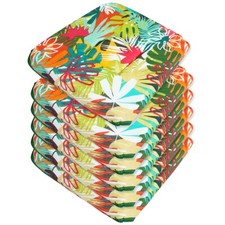 Set 6 Stuhlkissen Palme Bunt