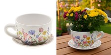Deko blumentopf tasse mit - blumentopf,