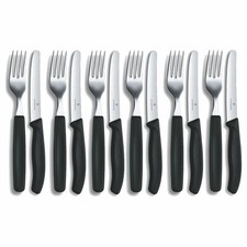 Victorinox 12 tlg. Besteck Tafelbesteck  Essbesteck Messer Gabel  schwarz