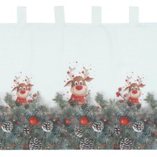 Weihnachtsgardine Scheibengardine WEIHNACHTEN Gardine Panneau Fensterdeko Elch