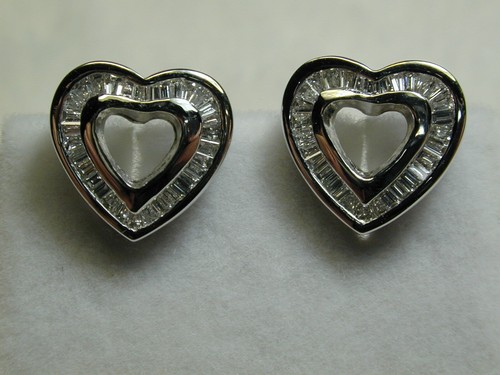 14k weiße diamant herz - weiße,