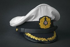 Schirmmütze Kapitän der Kriegsmarine - Knautschmütze - weiß - WK II