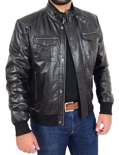 Herren bomber lederjacke - herren,