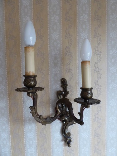 Paar wandlampe messing - messing, bronze