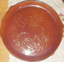 Keramik Pizza Teller Braun 3