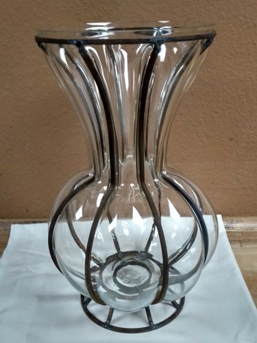 Bodenvase deko glas metall - bodenvase,