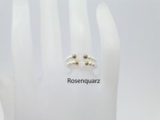 Flexibler Perlenring Vorsteckring Weiß mit Steinkugel viele Farben, Stretchring