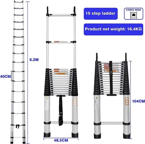 Alu teleskopleiter - 6,2m,