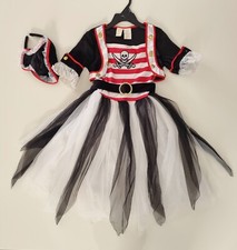 Piraten-Braut Karneval Mädchen Kostüm, Gr. 104 , 3-4 Jahre, mit Fascinator