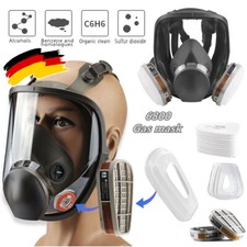 Atemschutz Vollmaske Gasmaske 6800 Staubmaske Lackiermaske Mit Wechselfiltern