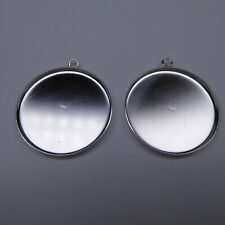 2 Stück 925 Sterling Silber Fassung Rohling 25mm für Cabochons Anhänger